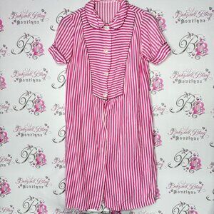 Eatons vanity fair dress rare vintage pin up girl Pink Striped Button-Up Dress